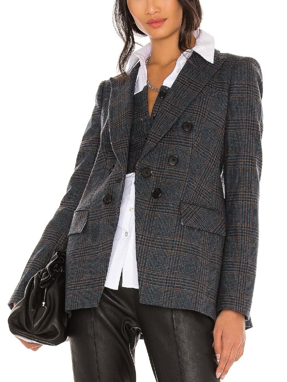 VERONICA BEARD Yareli Dickey Jacket Blazer Double-Breasted Navy Multi Size 8